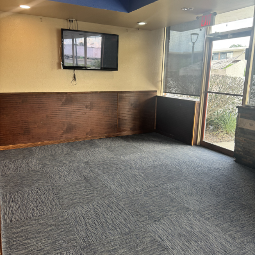 commercial carpet installation tv on wall